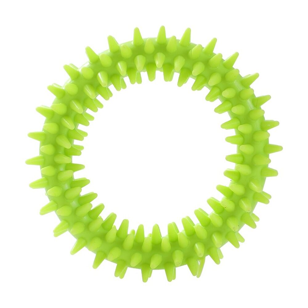 6x 2pc Paws And Claws Mini TPR Bone & Ring Pet Dog Chew/Fetch Toy Set Assorted