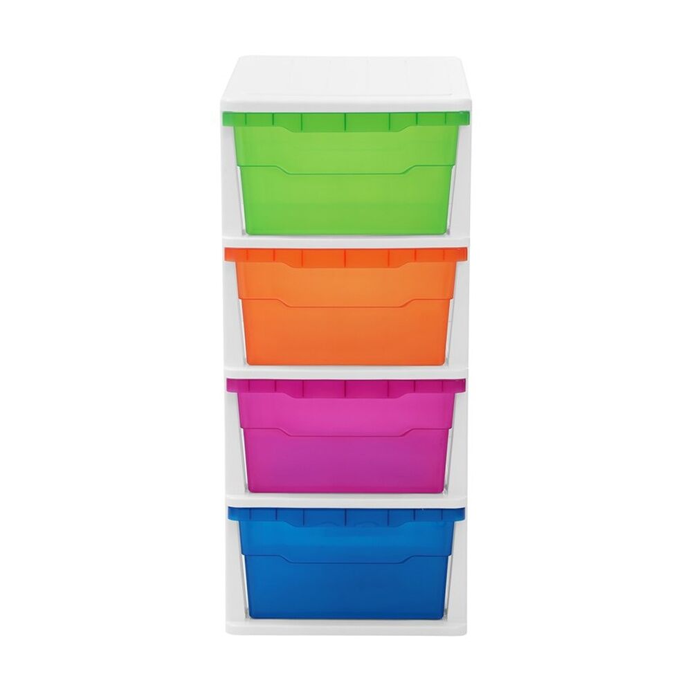 Boxsweden Stakit 4 Drawer Organisation Storage Unit 31.5x43x70cm Multicolour
