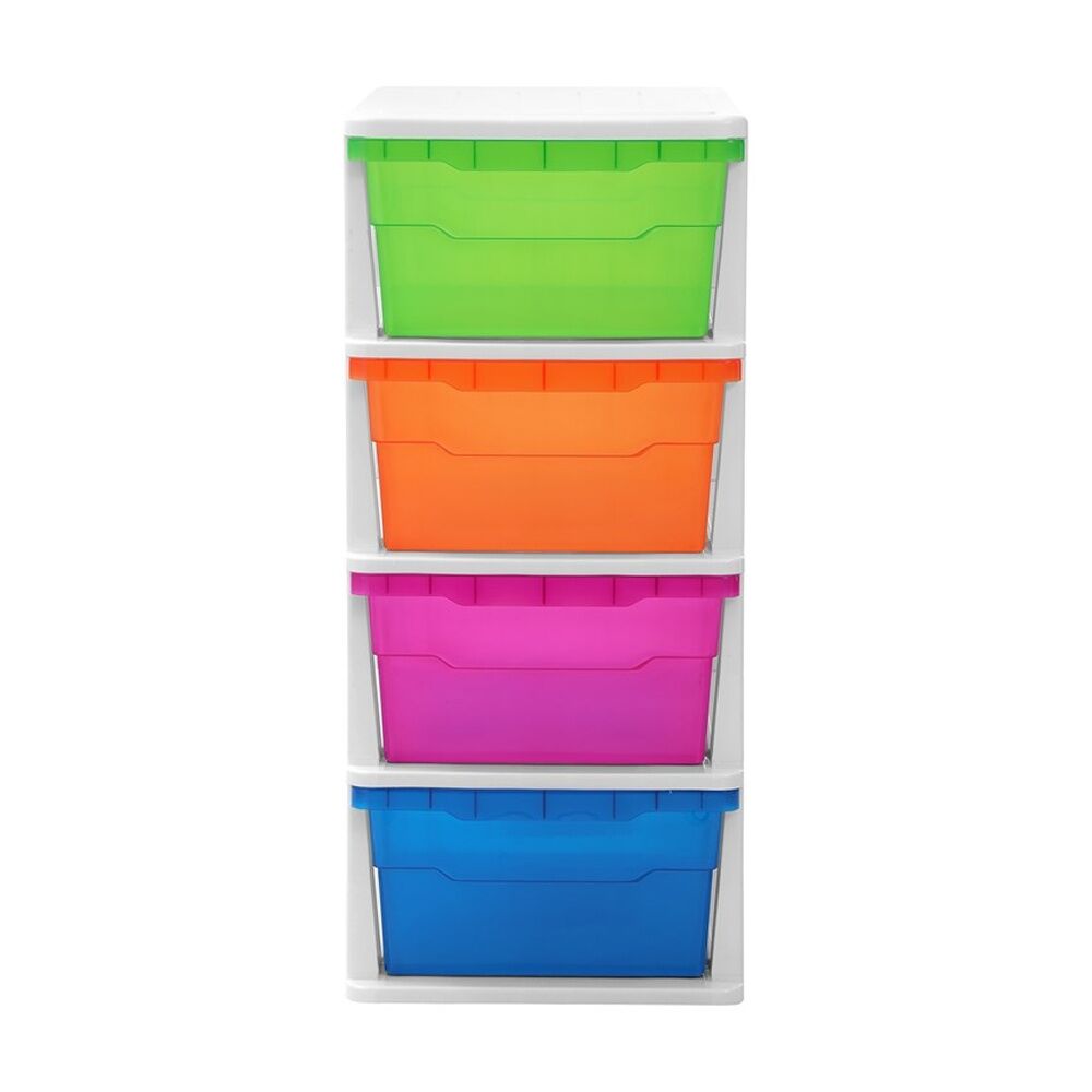 Boxsweden Stakit 4 Drawer Organisation Storage Unit 31.5x43x70cm Multicolour