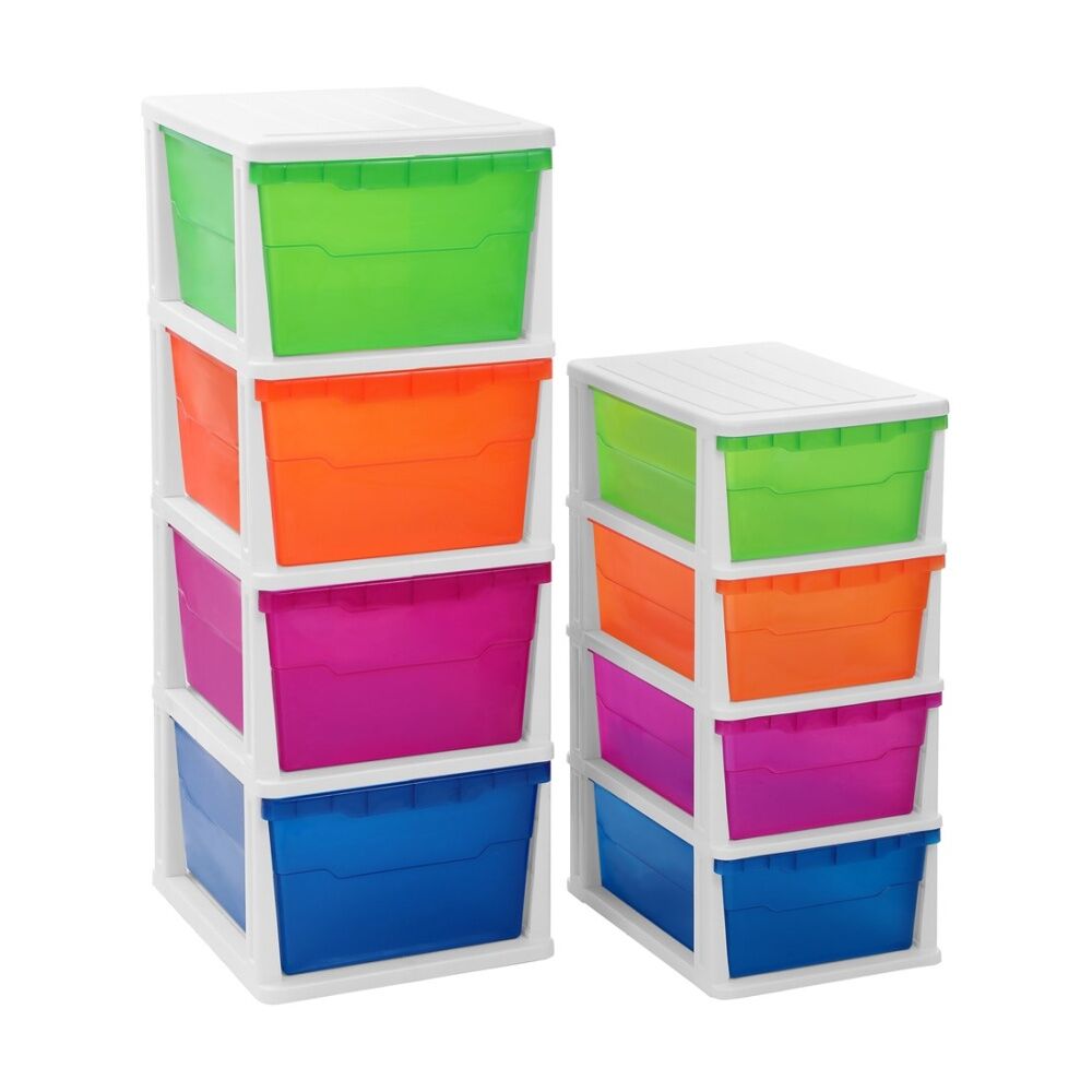 Boxsweden Stakit 4 Drawer Organisation Storage Unit 31.5x43x70cm Multicolour