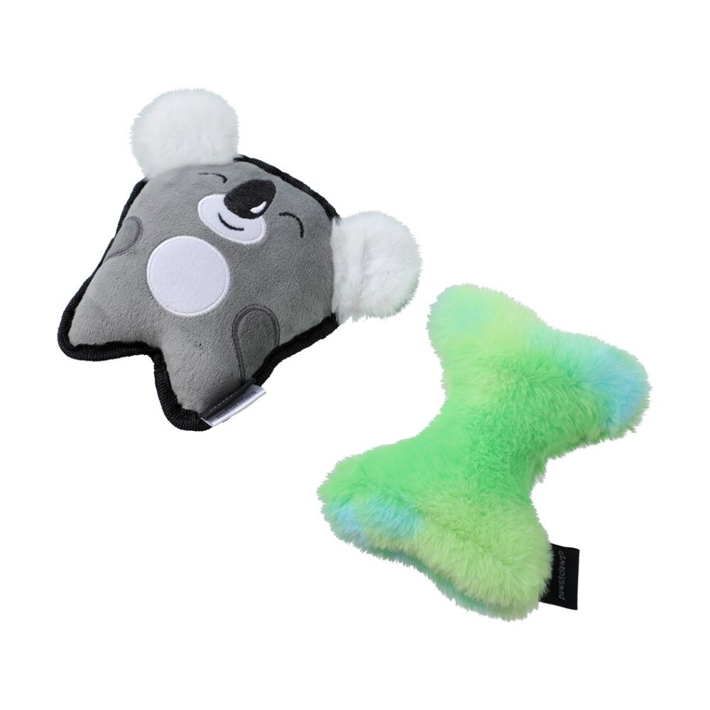 6x 2pc Paws And Claws Mini Mates Tiny Tuff & Bone Plush Dog Pet Toy Set Assorted
