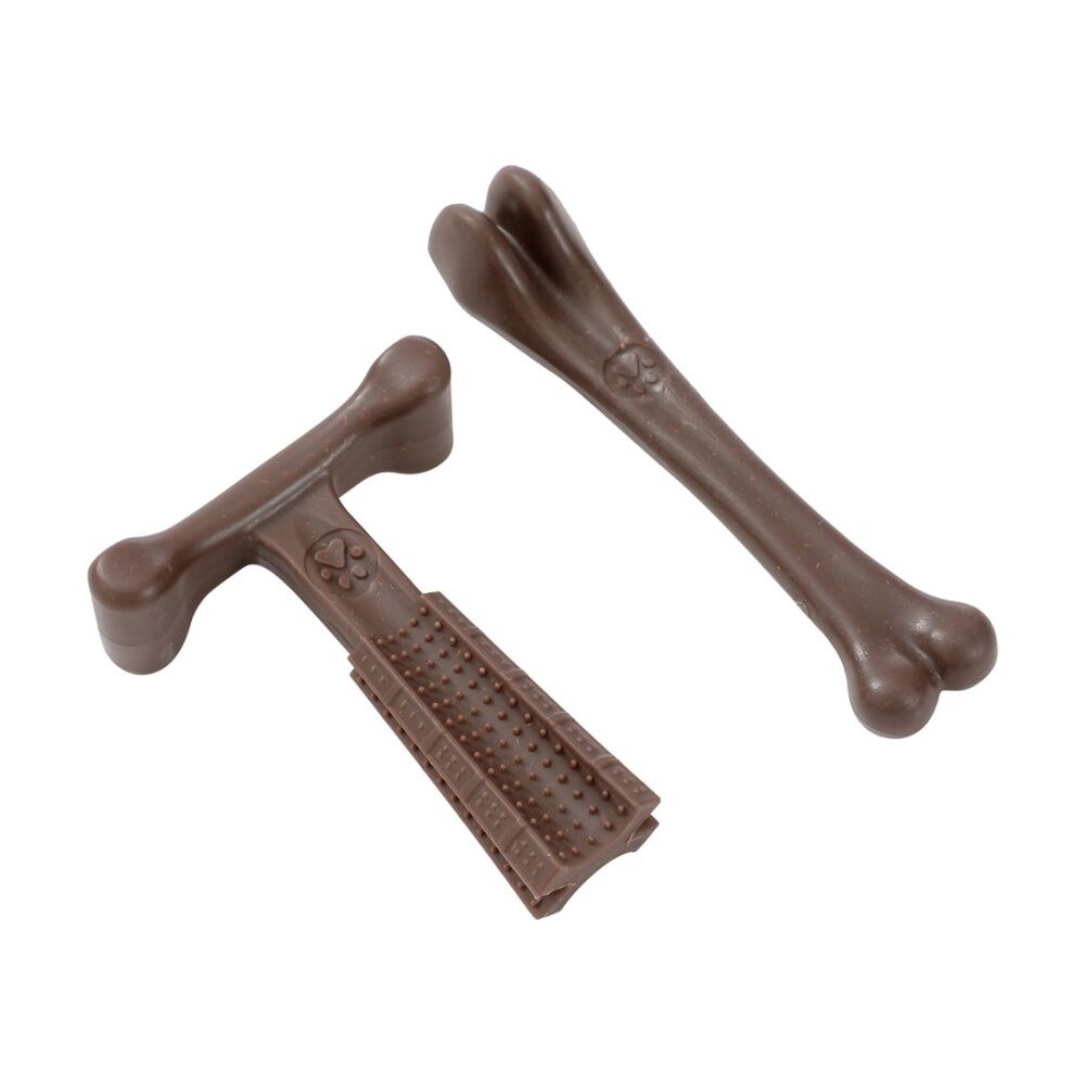 12x 2pc Paws And Claws Boobone Small Tbone & Bone Dog Chew Toy Set Chicken/Beef