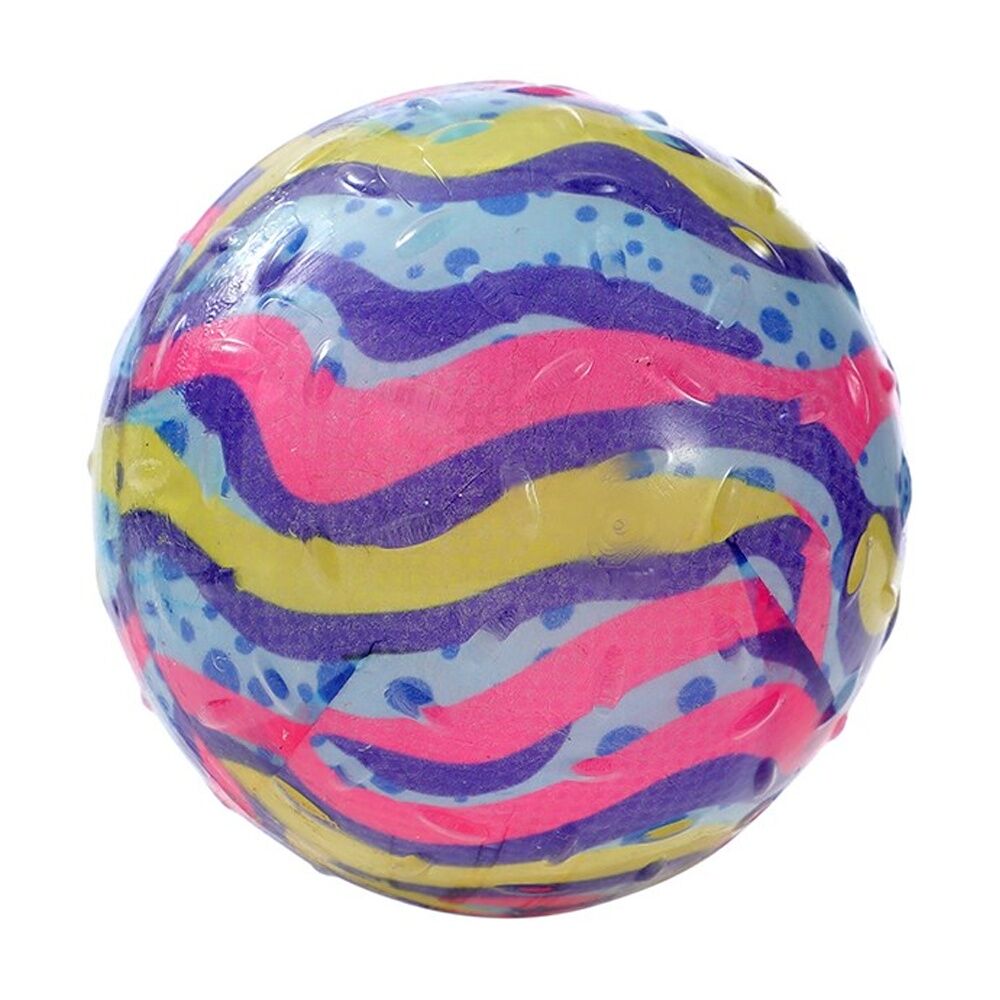 6x 2pc Paws And Claws Dazzle Bone Printed Ball Pet Dog Toy Set Assorted