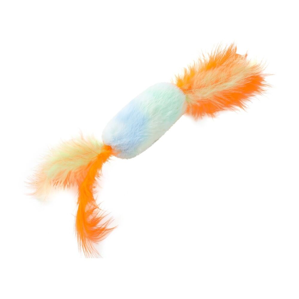 6PK Paws And Claws Pounce Plush Candy Cat Toy 9x3.5x2cm Assorted Colours