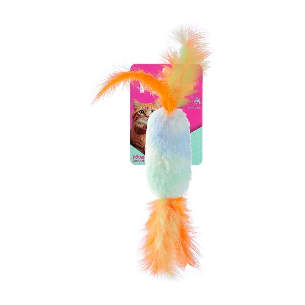 6PK Paws And Claws Pounce Plush Candy Cat Toy 9x3.5x2cm Assorted Colours