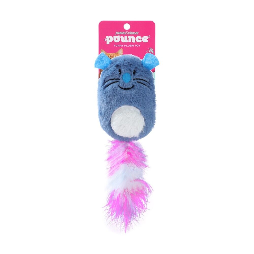 12PK Paws And Claws Pounce Plush Kicker Pet Cat Toy Assorted 10x10x5cm