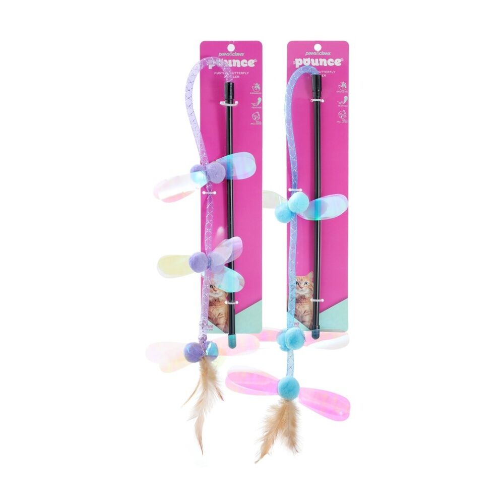 6PK Paws And Claws Pounce Pet Cat Toy Dangler Interactive Assorted 50x5cm