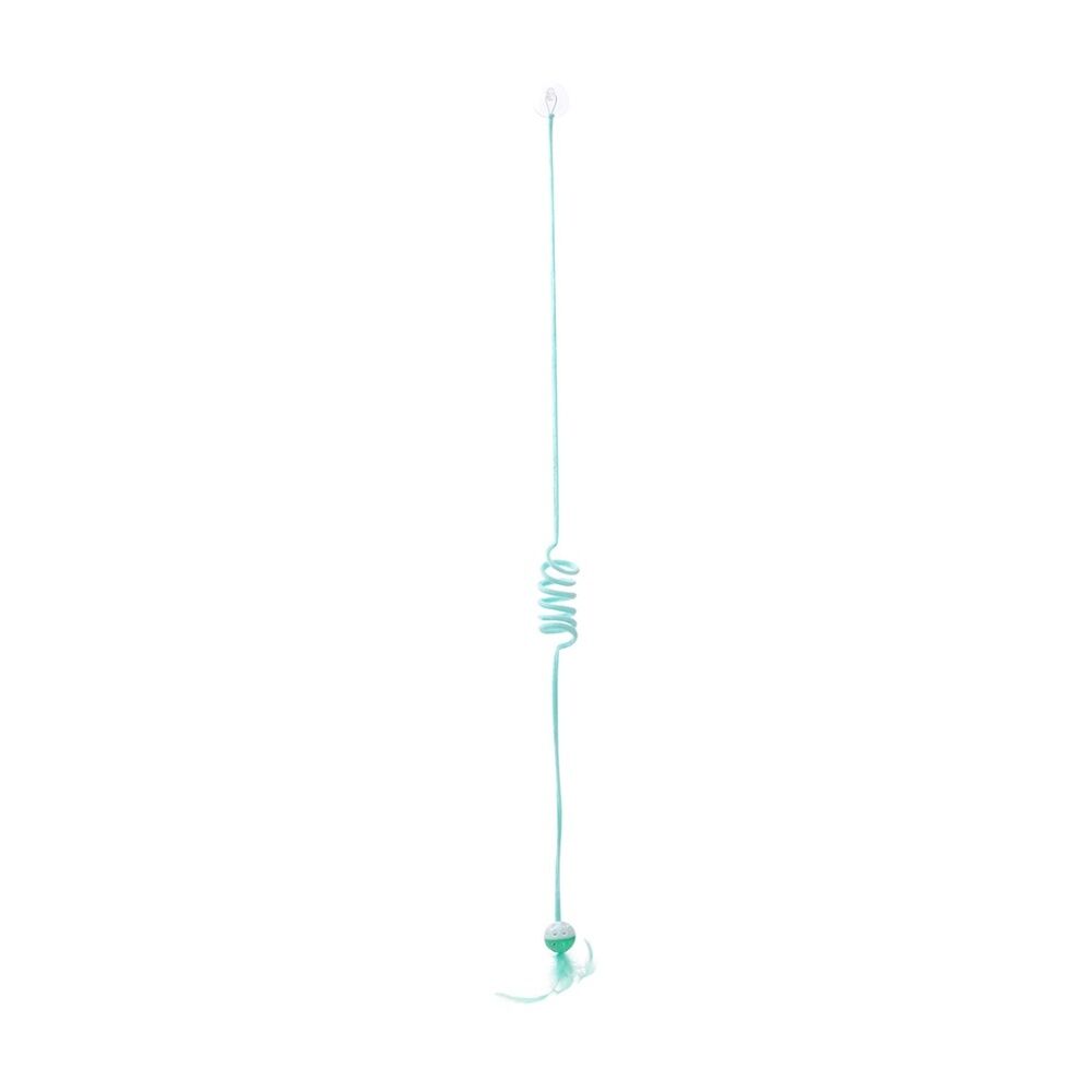 12x Paws And Claws Springing Cat Toy W/ Suction Feather Ball 95x4.5x4.5cm Assorted