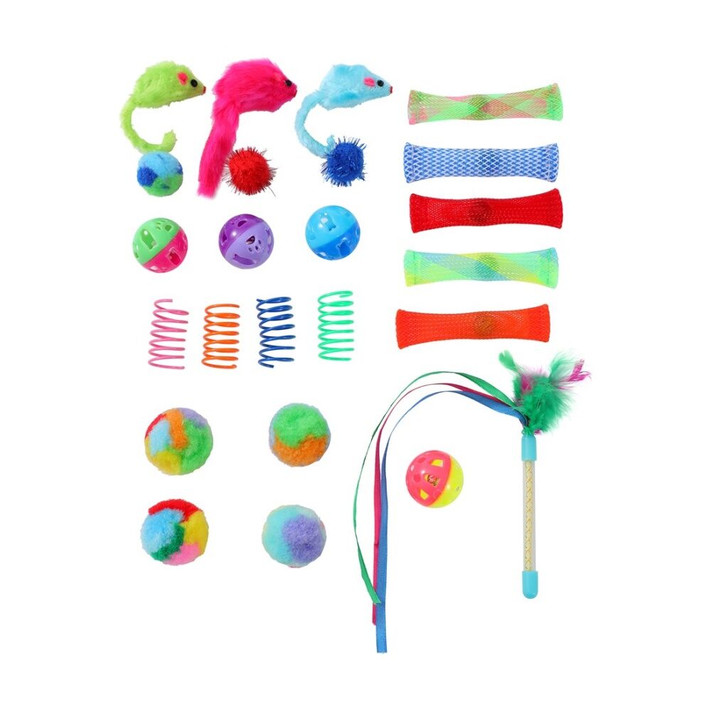 12x 24pc Paws And Claws Pounce Mega Mix Pet Cat Toys Assorted 23x15cm 73g