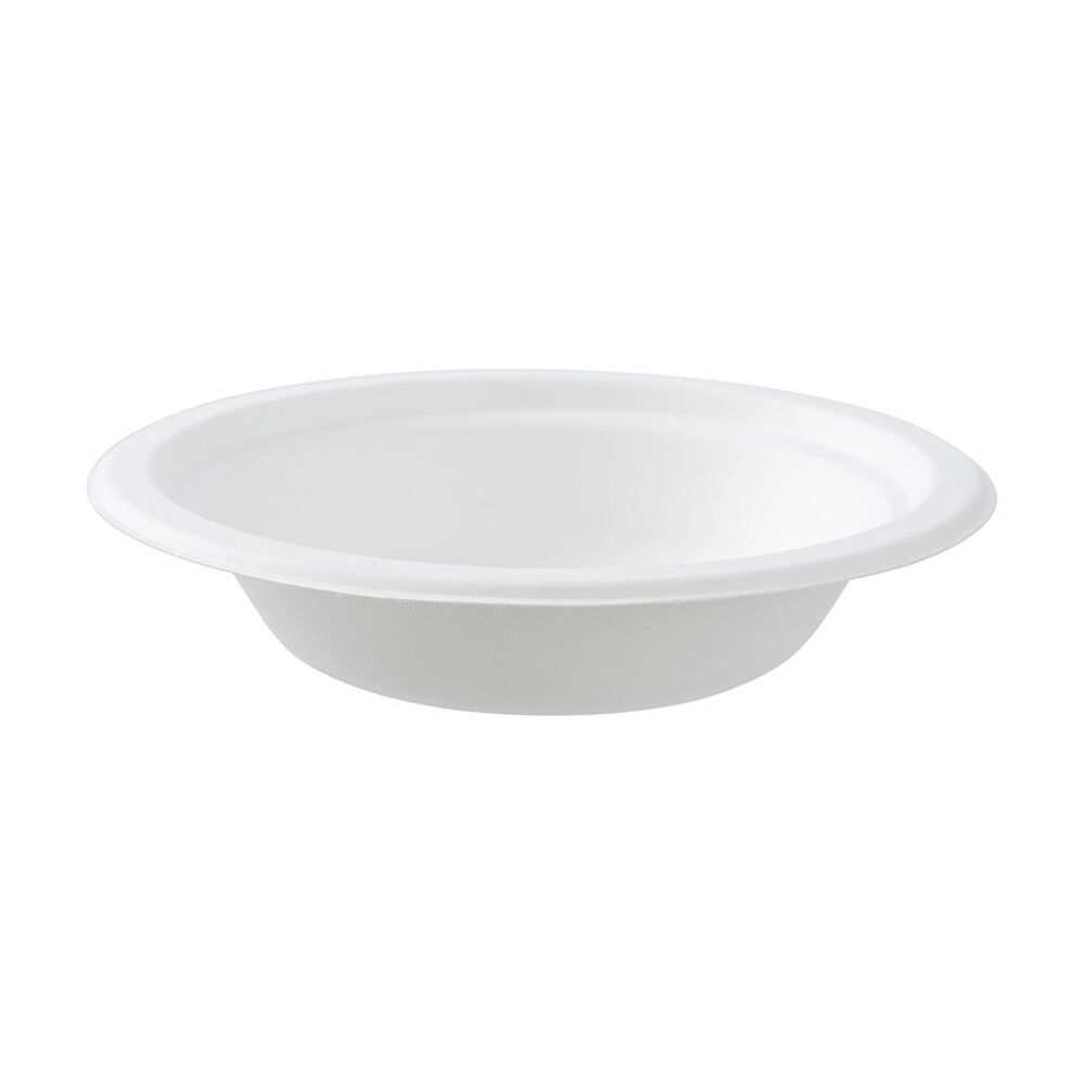 12x 30pc Lemon And Lime Sugarcane Side Bowl Compostable White 18cm