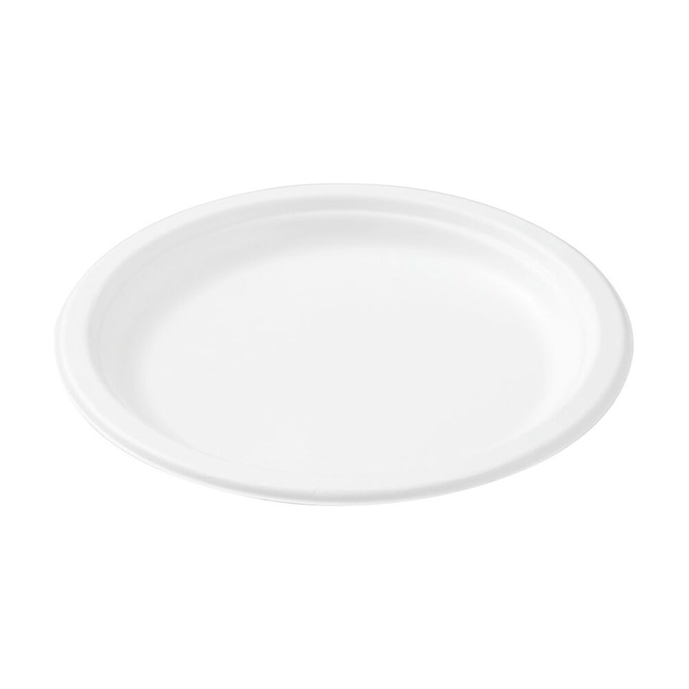 6x 30pc Lemon And Lime Sugarcane Dinner Plate Compostable White 23cm