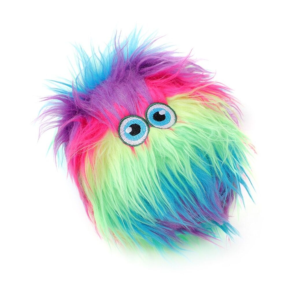 6x Paws And Claws Furry Giggle Ball Critter Dog Squeaky Chew Toy 12x9x9cm Assorted