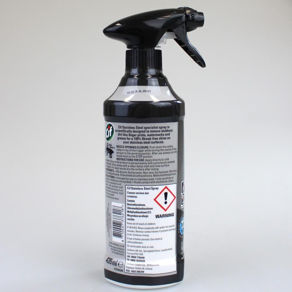 6PK Cif Stainless Steel Cleaner Perfect Finish Streakless Shine Spray 435ml