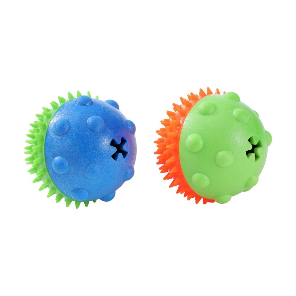 6x Paws And Claws Dental Treat Ball Pet Dog Toy Teeth Gum Cleaning 8.5cm Assorted