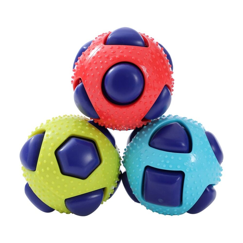 12PK Paws And Claws Dentaball Pet Dog Toy Sensory Ball Squeaky Dental Care 8.5cm
