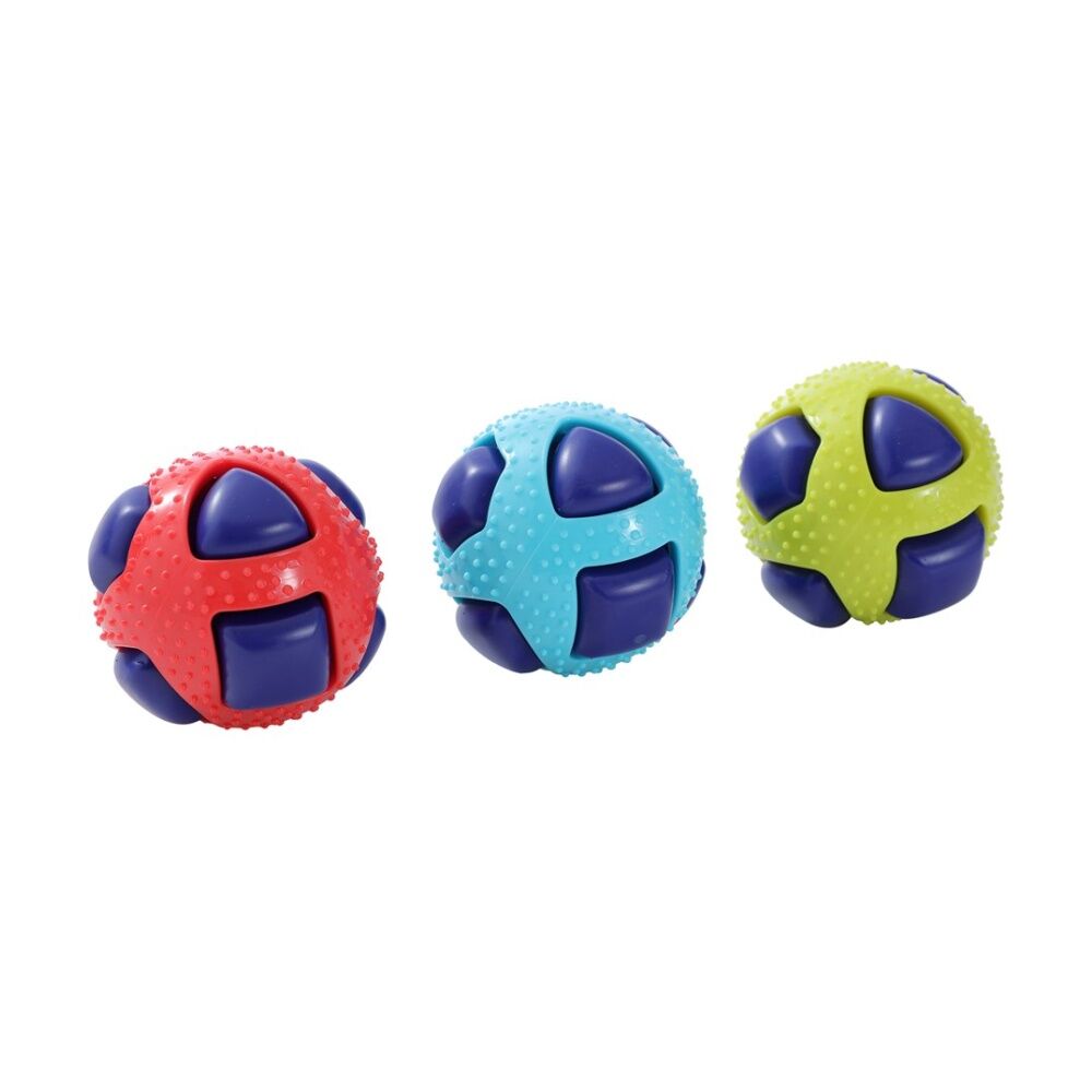 12PK Paws And Claws Dentaball Pet Dog Toy Sensory Ball Squeaky Dental Care 8.5cm