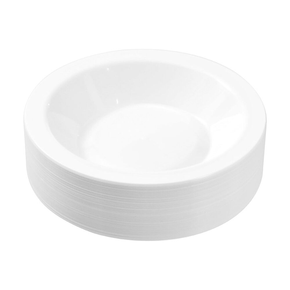12x 50pc Lemon And Lime Reusable Plastic Food Serving Bowls Dinner Set White 18cm