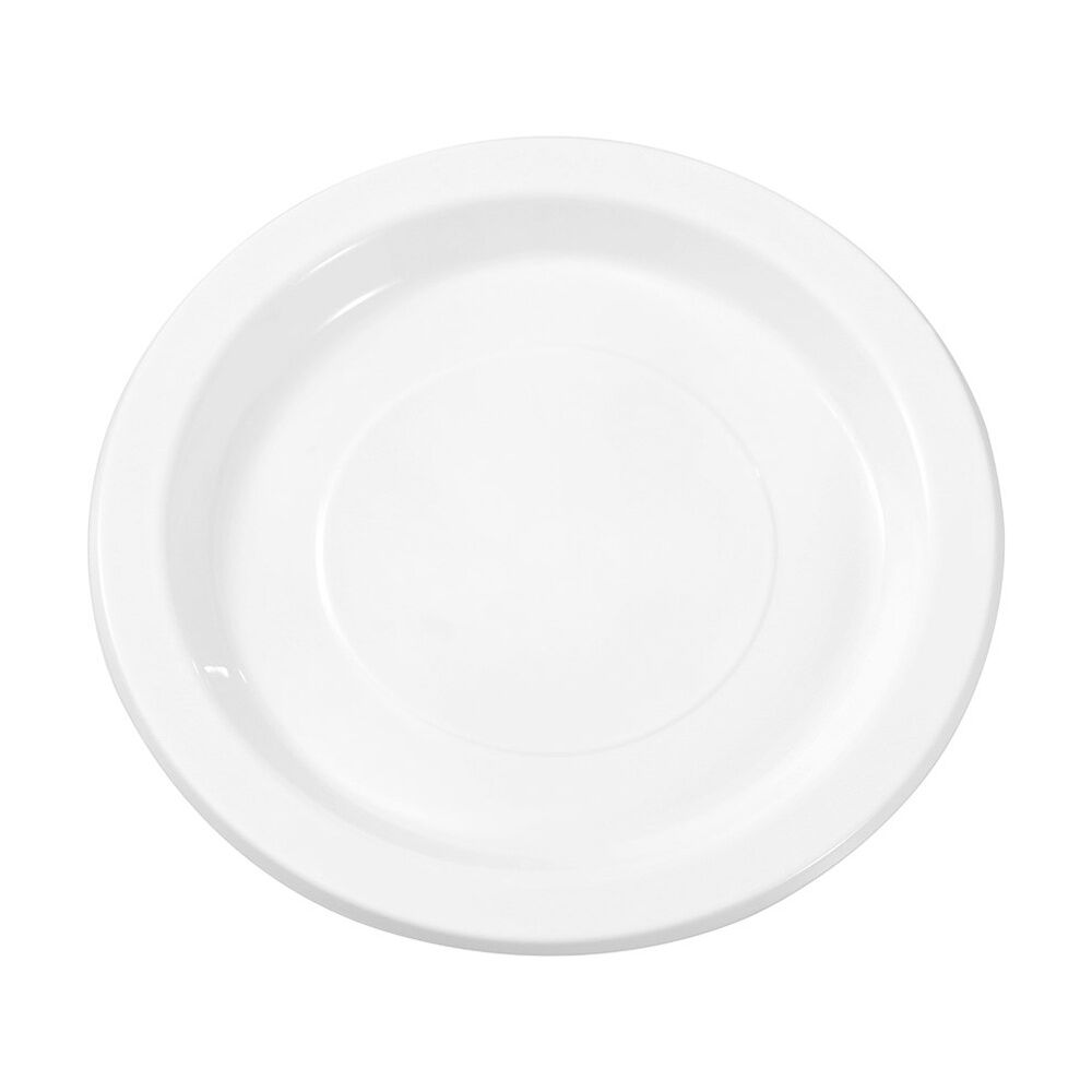 6x 50pc Lemon And Lime Reusable Plastic Food Serving Plates Dinner Set White 22.5cm