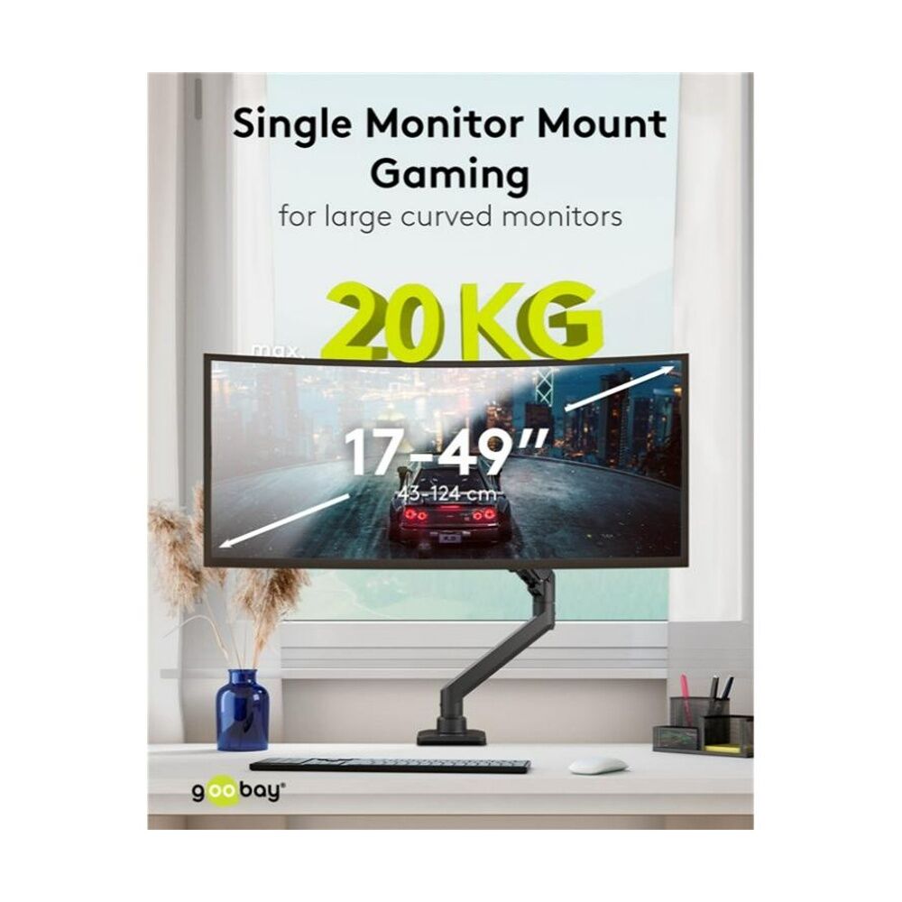 Goobay Monitor Mount Curved XL 17-49 Heavy Duty Ultrawide Screen Holder - Black