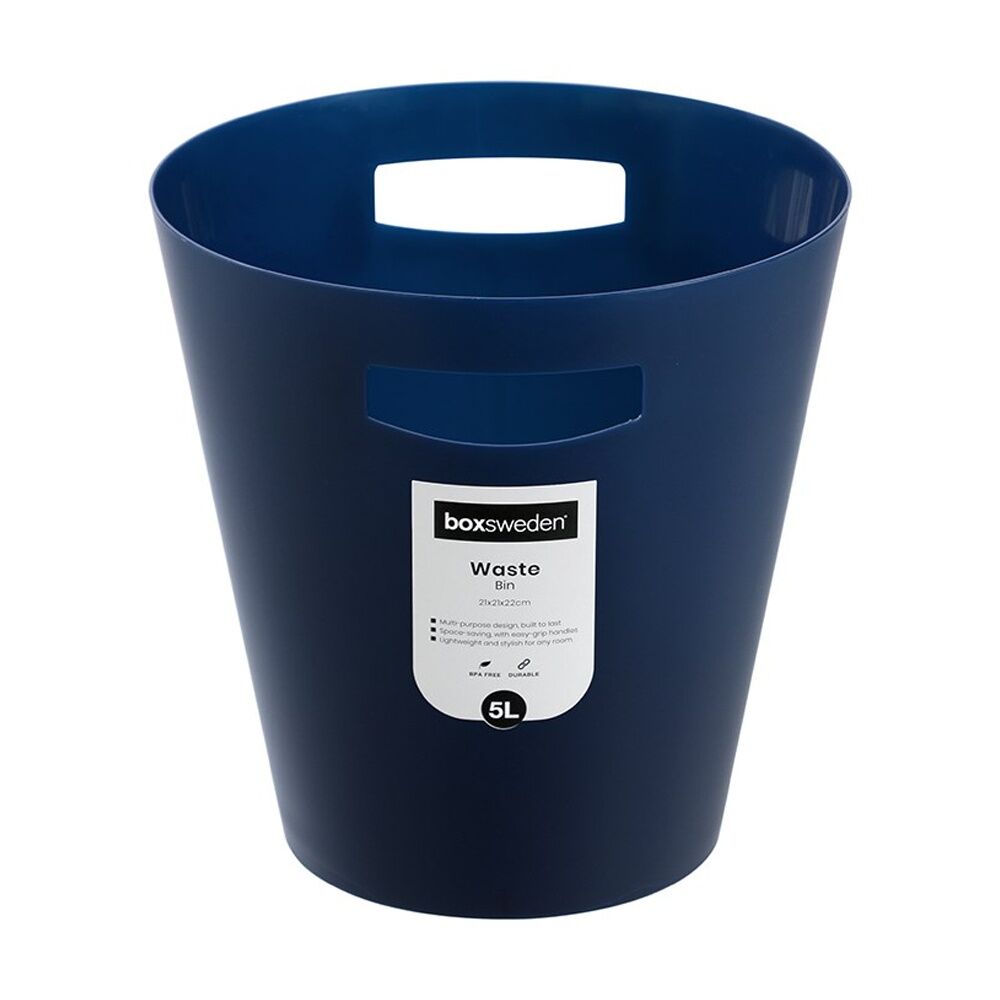 12x Boxsweden Waste Bin Rubbish Trashcan W/ Handle 5L 21x21x22cm Assorted