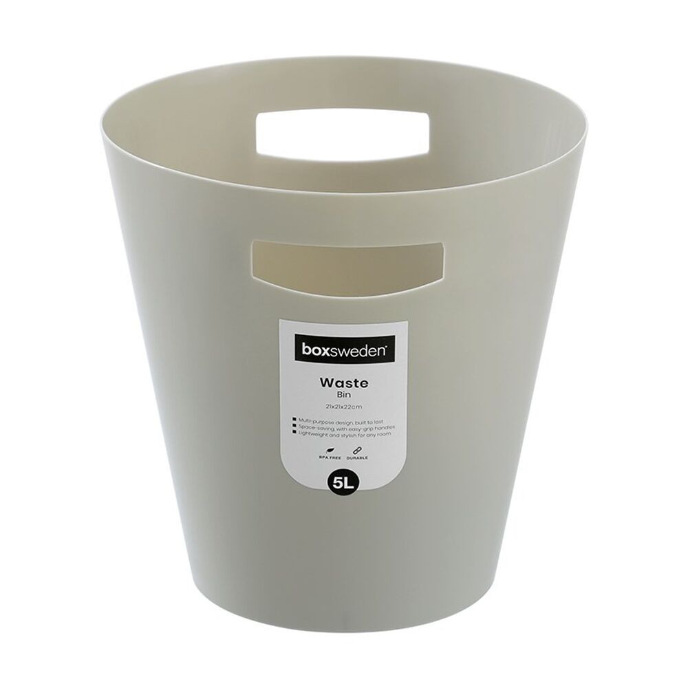24x Boxsweden Waste Bin Rubbish Trashcan W/ Handle 5L 21x21x22cm Assorted