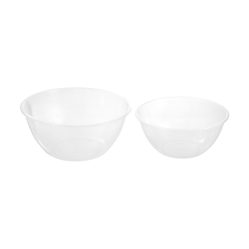 24x Lemon And Lime Large Plastic Serving/Salad Bowl 3.5L Clear 27.5cm