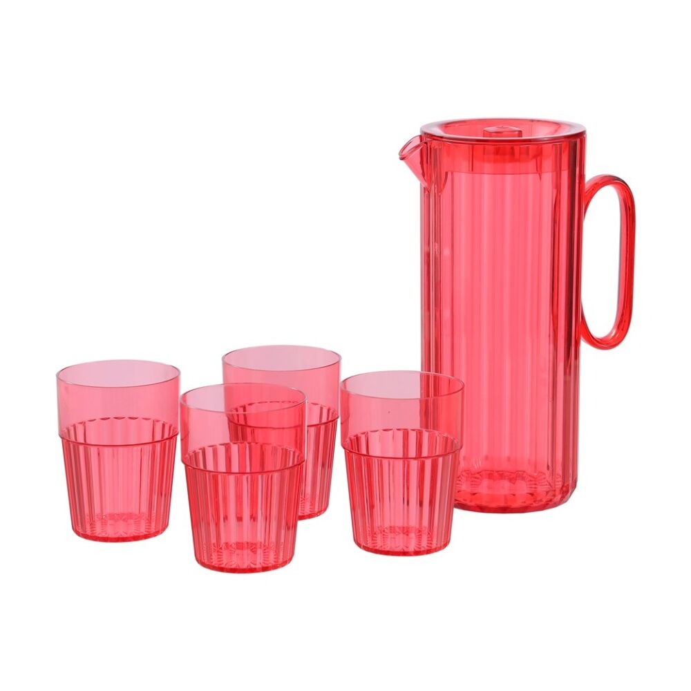 3x Lemon And Lime Secret Summer Garden Pitcher W/ 4 Cup Jug Set 1.9L/370ml Assorted