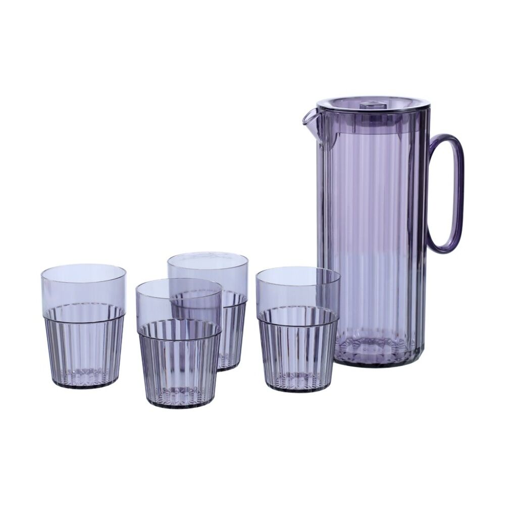 3x Lemon And Lime Secret Summer Garden Pitcher W/ 4 Cup Jug Set 1.9L/370ml Assorted