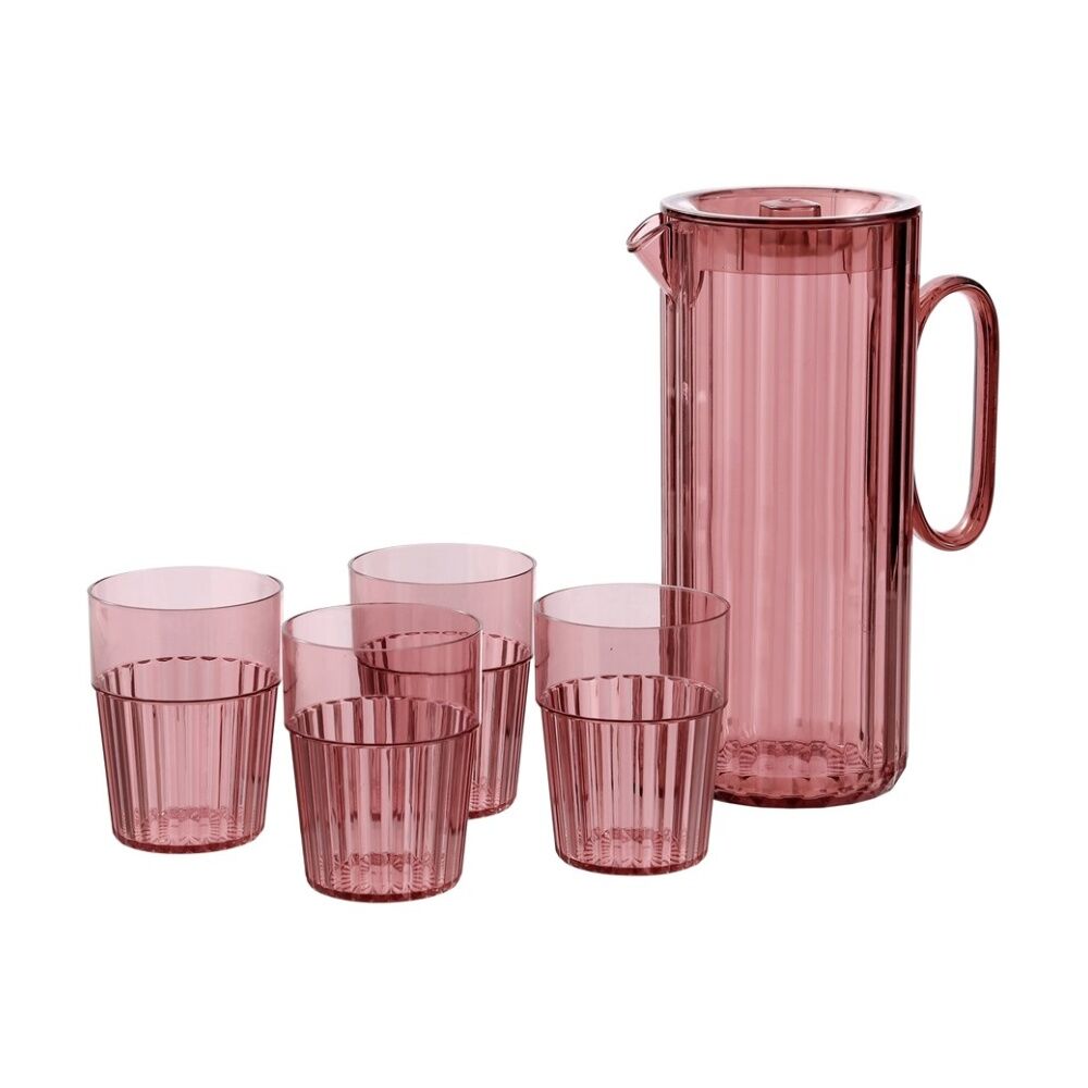 3x Lemon And Lime Secret Summer Garden Pitcher W/ 4 Cup Jug Set 1.9L/370ml Assorted
