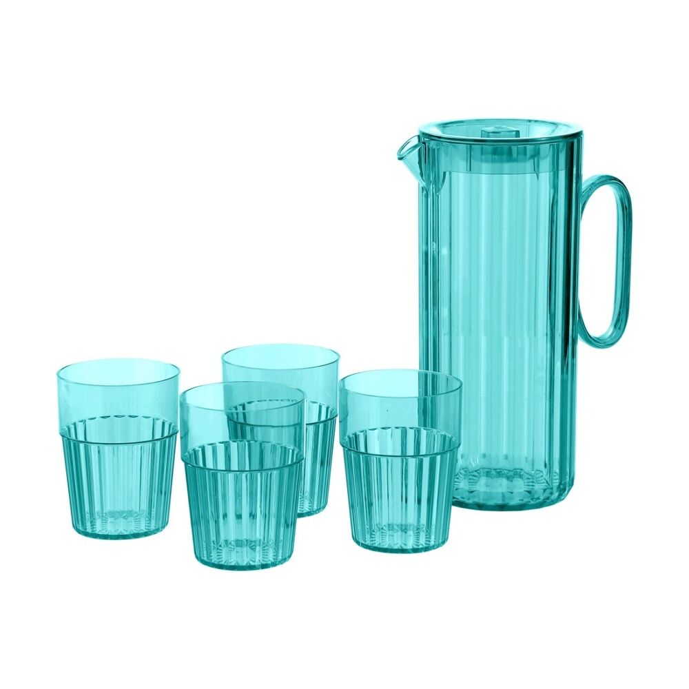 3x Lemon And Lime Secret Summer Garden Pitcher W/ 4 Cup Jug Set 1.9L/370ml Assorted