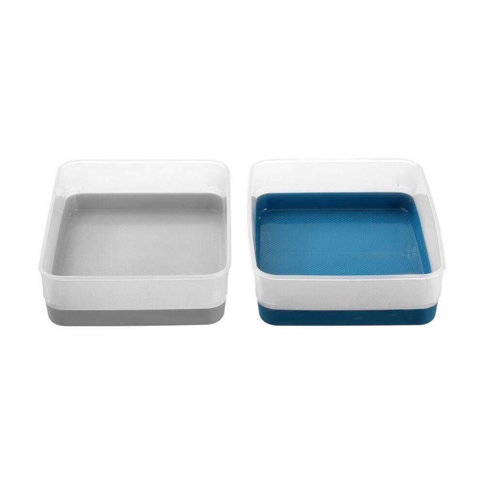 12x Boxsweden Durable Two-Tone Organiser Storage Tray 18x13.5x4.5cm Assorted