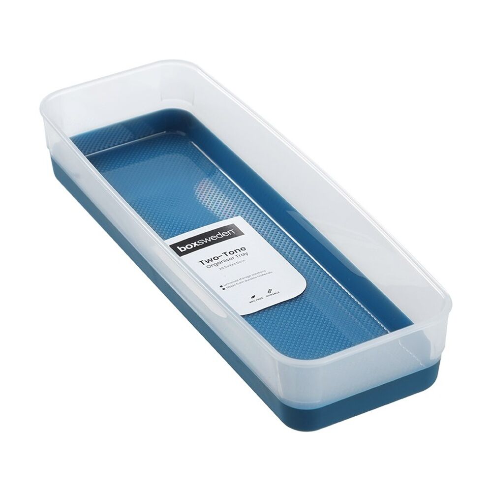 24x Boxsweden Durable Two-Tone Organiser Storage Tray 26.5x9x4.5cm Assorted