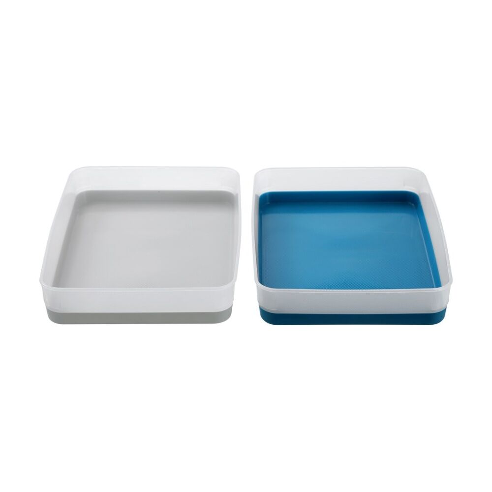 12x Boxsweden Durable Two-Tone Organiser Storage Tray 27.5x19x4.5cm Assorted