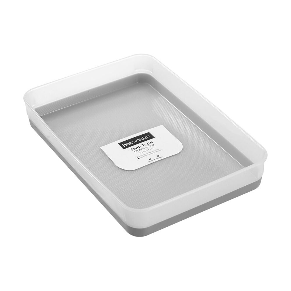 24x Boxsweden Durable Two-Tone Organiser Storage Tray 27.5x19x4.5cm Assorted