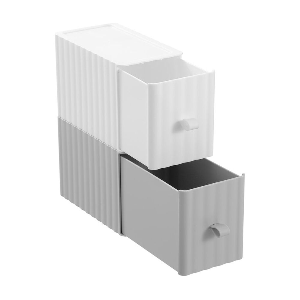 12x Boxsweden Rippled Stacking Drawer Organiser Ribbed Storage 10x18x12cm Assorted