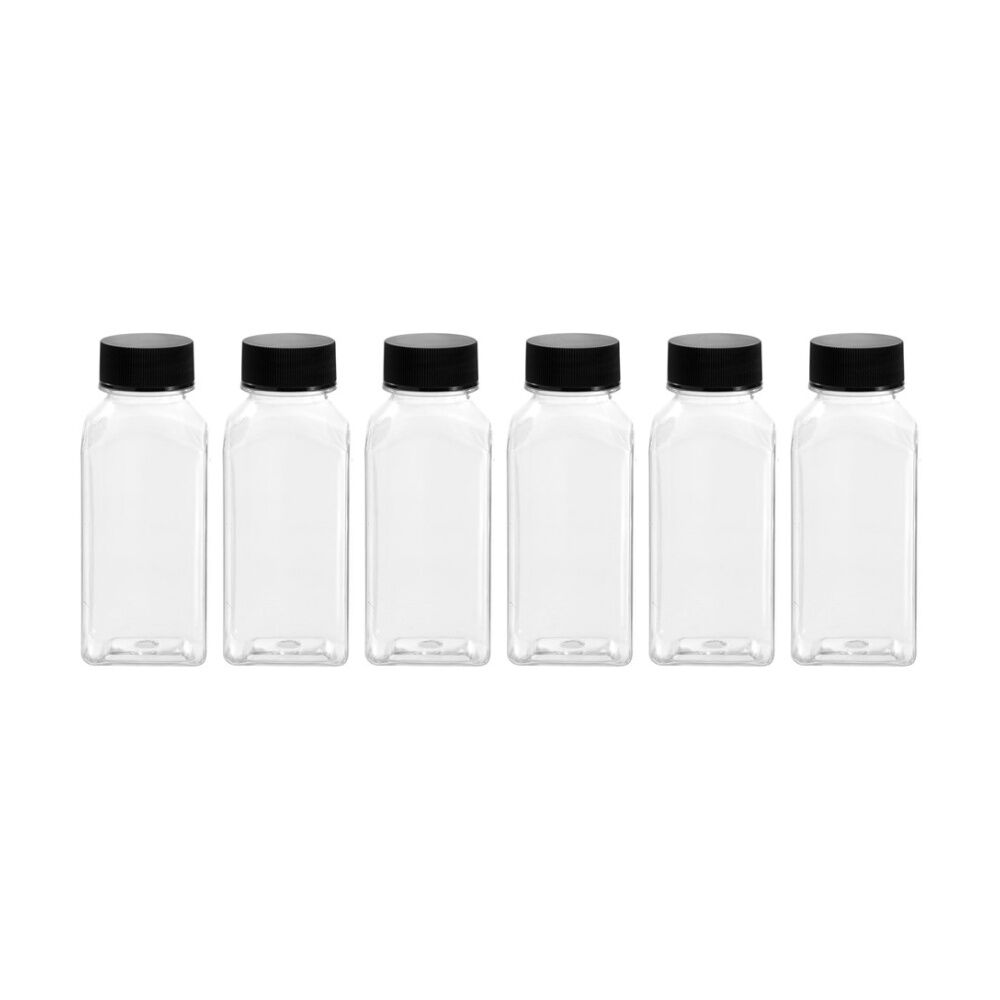 12x 6pc Lemon And Lime Reusable Clear Refrigerator Juice Drink Bottle Set 250ml