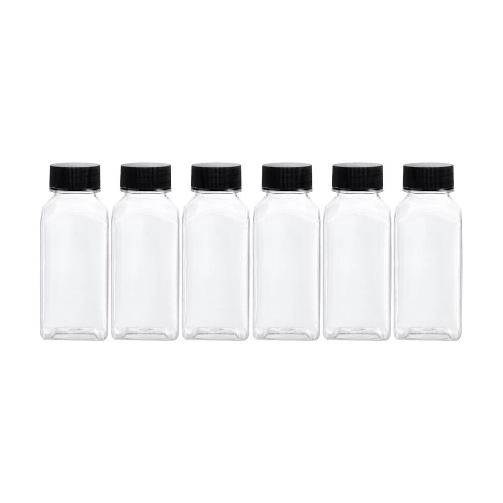 6x 6pc Lemon And Lime Reusable Clear Refrigerator Juice Drink Bottle Set 250ml