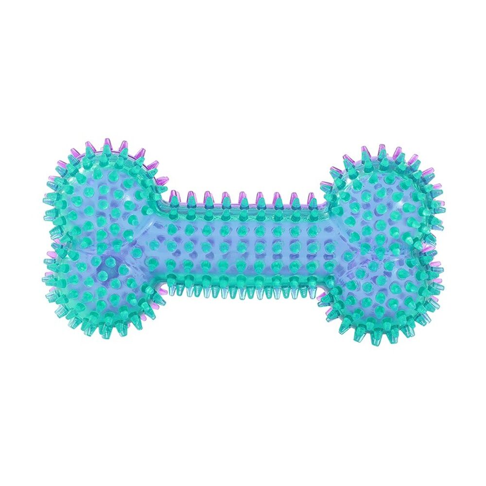 12PK Paws And Claws Pet Dog Toy Spikey TPR 2-Colour Bone Assorted 16.5x8.5x5.5cm