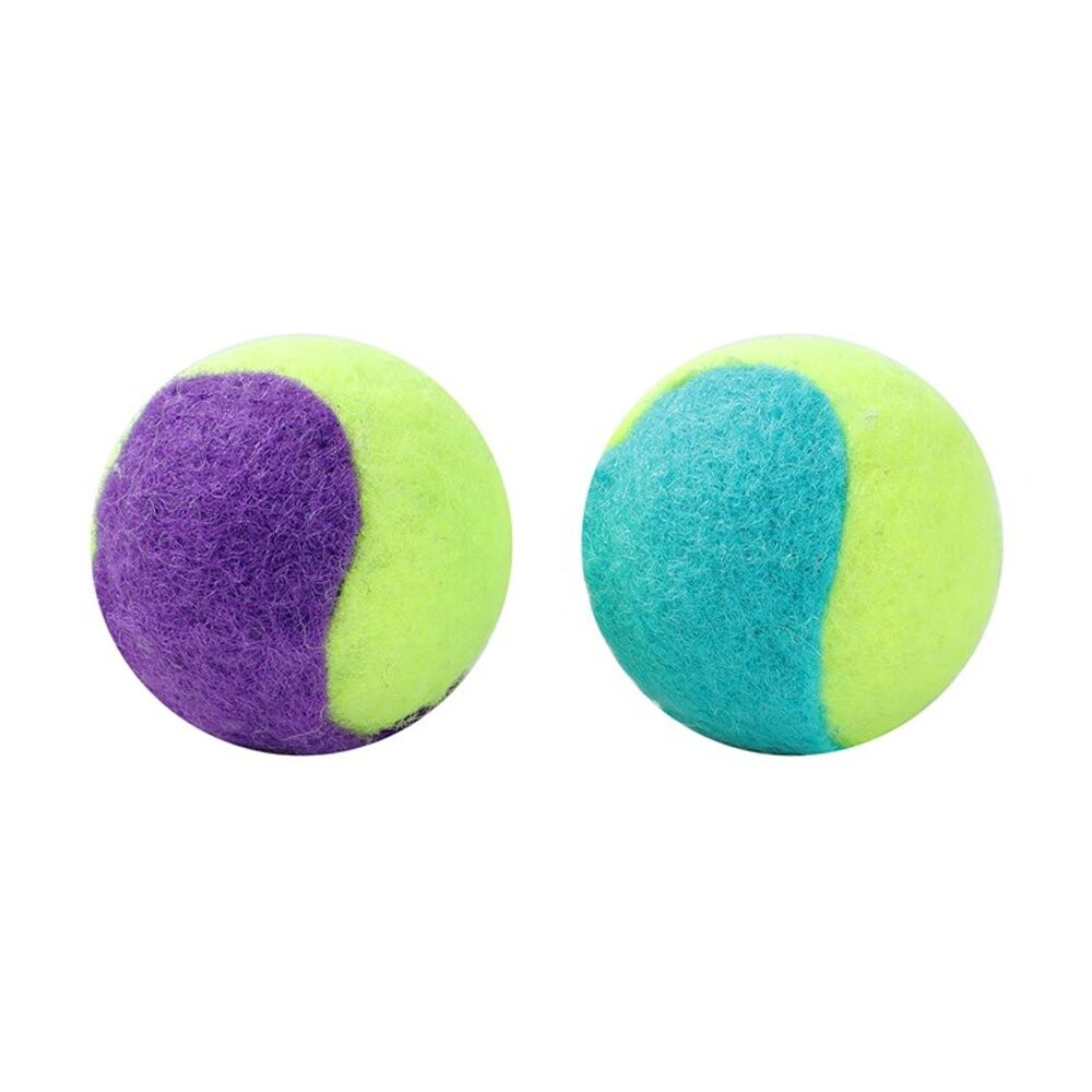 12x 4pc Paws And Claws Mini Tennis Balls Cat Batting/Pouncing Toy Set Assorted