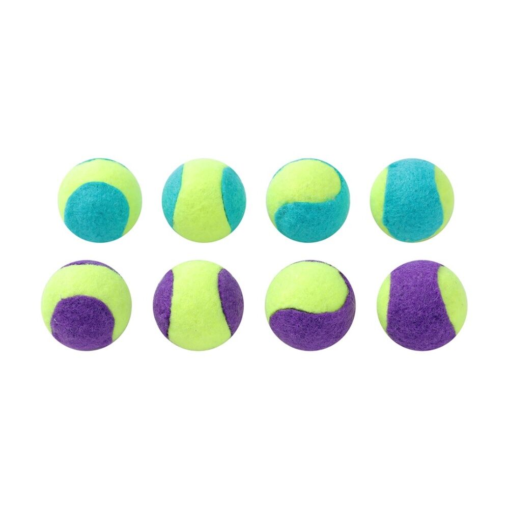 12x 4pc Paws And Claws Mini Tennis Balls Cat Batting/Pouncing Toy Set Assorted