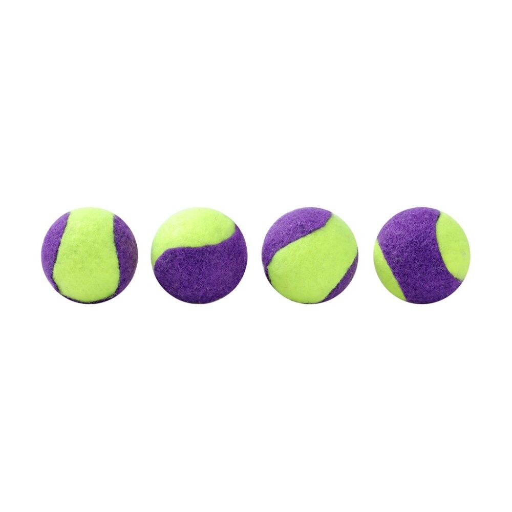 12x 4pc Paws And Claws Mini Tennis Balls Cat Batting/Pouncing Toy Set Assorted