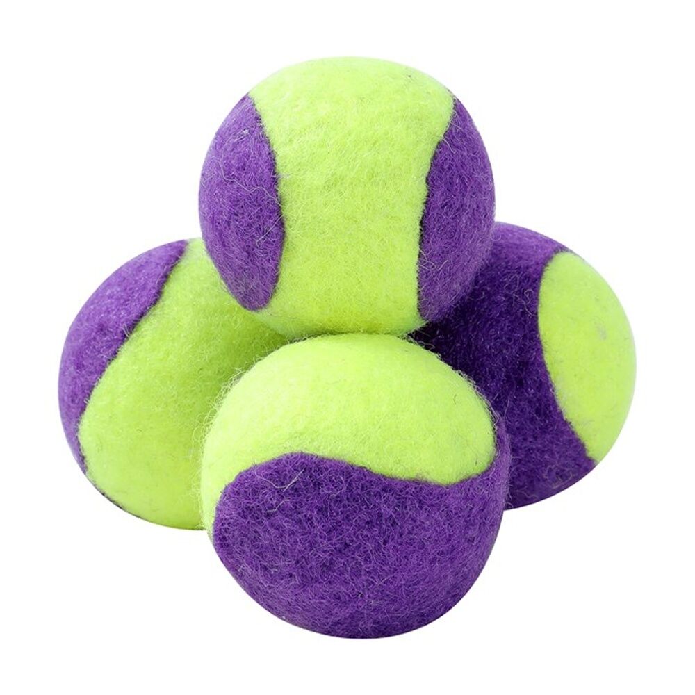 12x 4pc Paws And Claws Mini Tennis Balls Cat Batting/Pouncing Toy Set Assorted