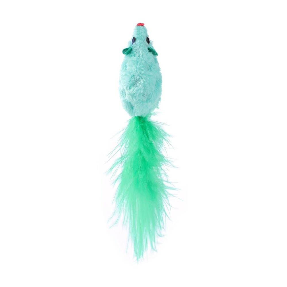 6x 2pc Paws And Claws Mouse & Ball Feather Cat Batting/Pouncing Toy Set Assorted
