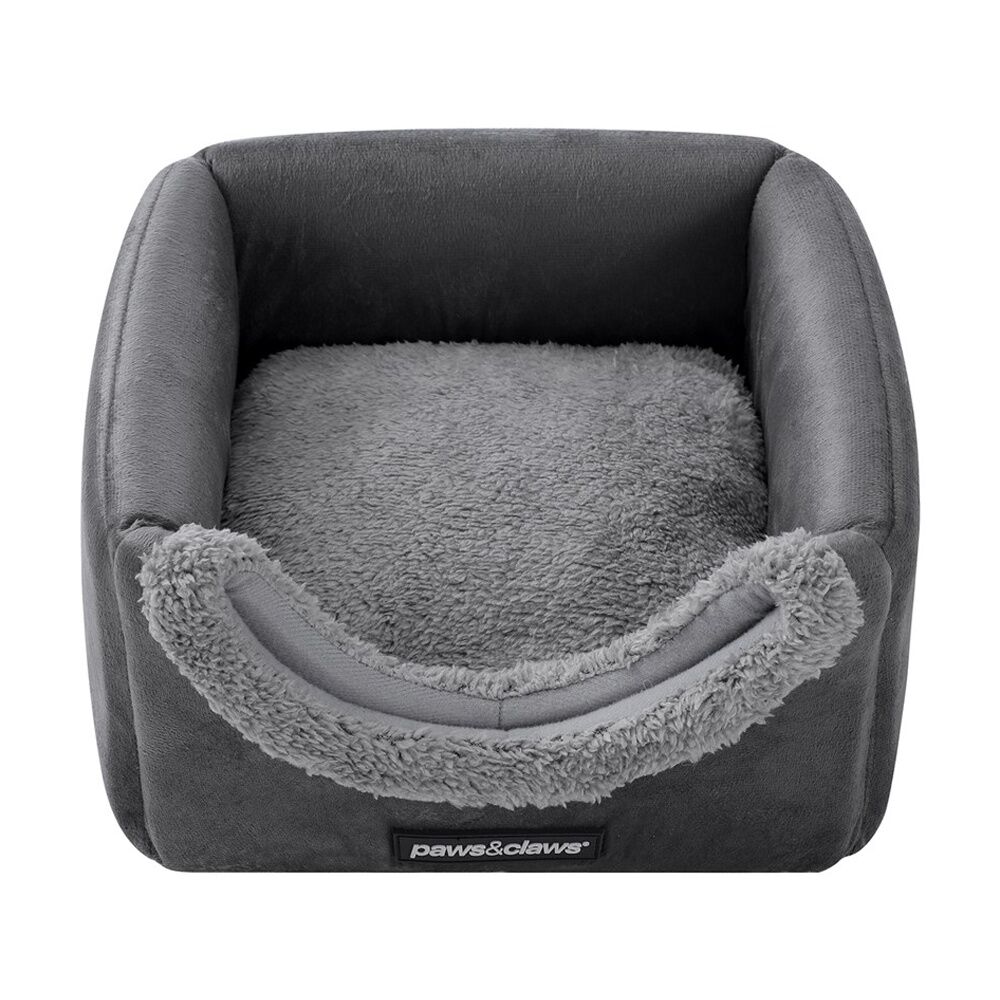 2PK Paws And Claws Foldable Pet Cat Cave Bed Soft Plush Cushion 30x30x35cm
