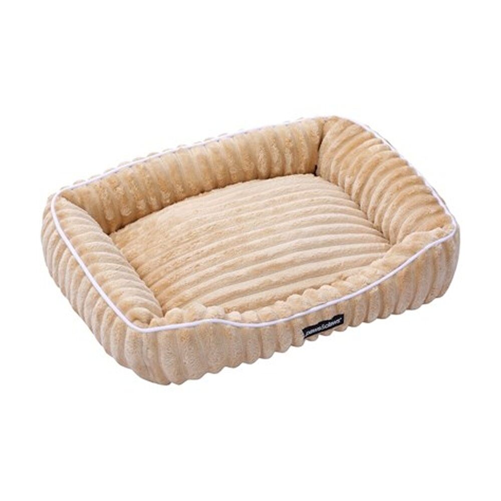 Paws And Claws Ribbed Chinchilla Walled Pet Cat Dog Bed 60x50x18cm Camel