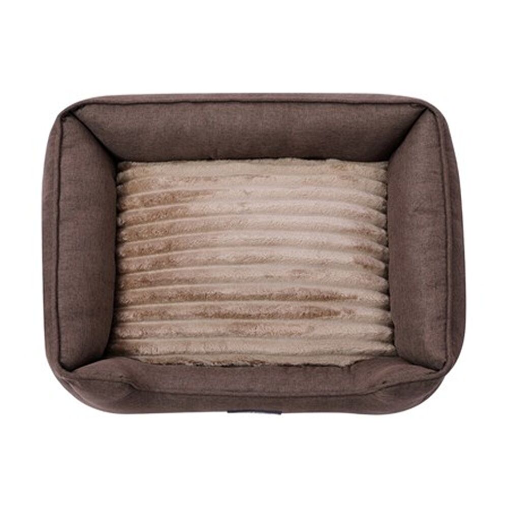 Paws And Claws Pia Ribbed Chinchilla Pet Cat Dog Bed 60x50x18cm Medium