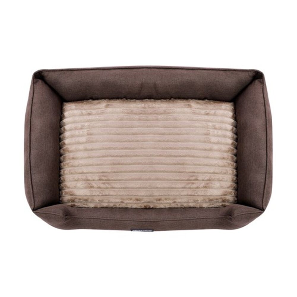 2PK Paws And Claws Pia Ribbed Chinchilla Pet Cat Dog Bed 80x60x20cm Large
