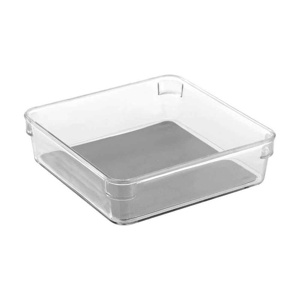 24x Boxsweden Crystal Grip Organiser Tray Modular Stackable Storage 16x16x4.5cm