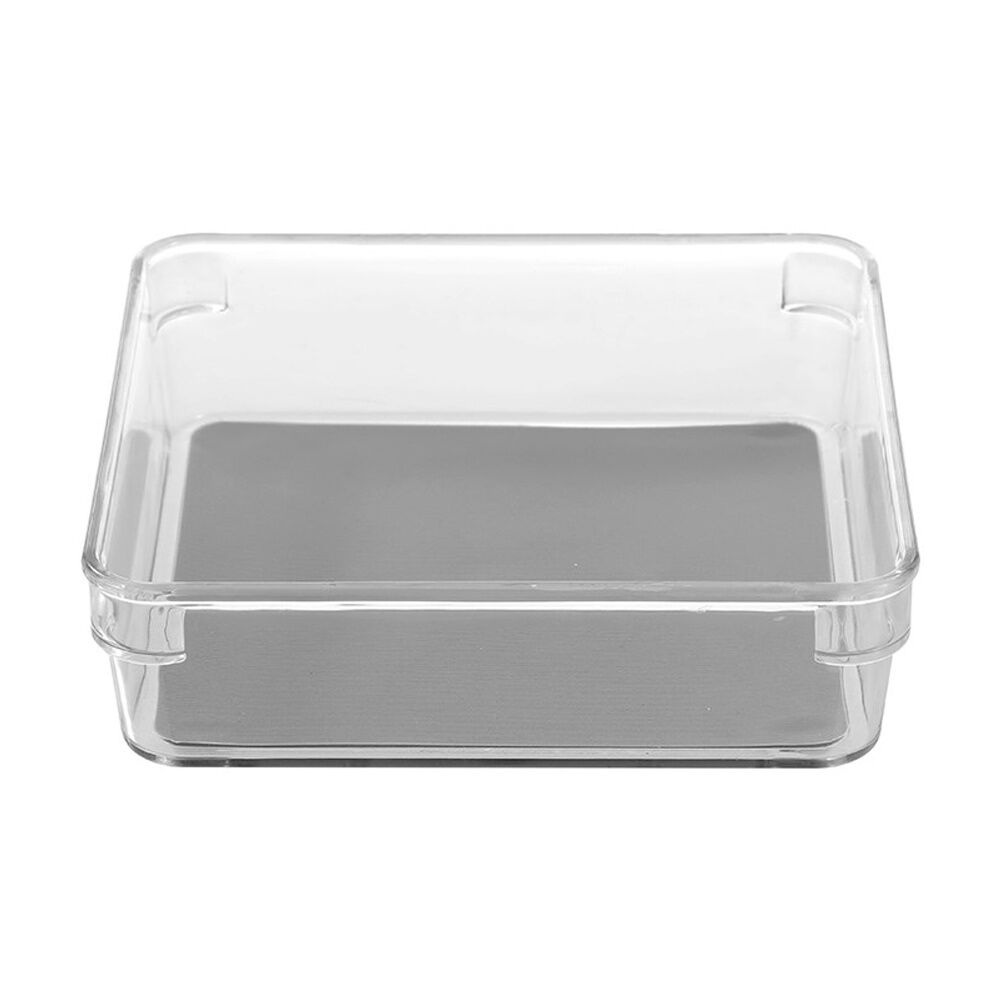 24x Boxsweden Crystal Grip Organiser Tray Modular Stackable Storage 16x16x4.5cm
