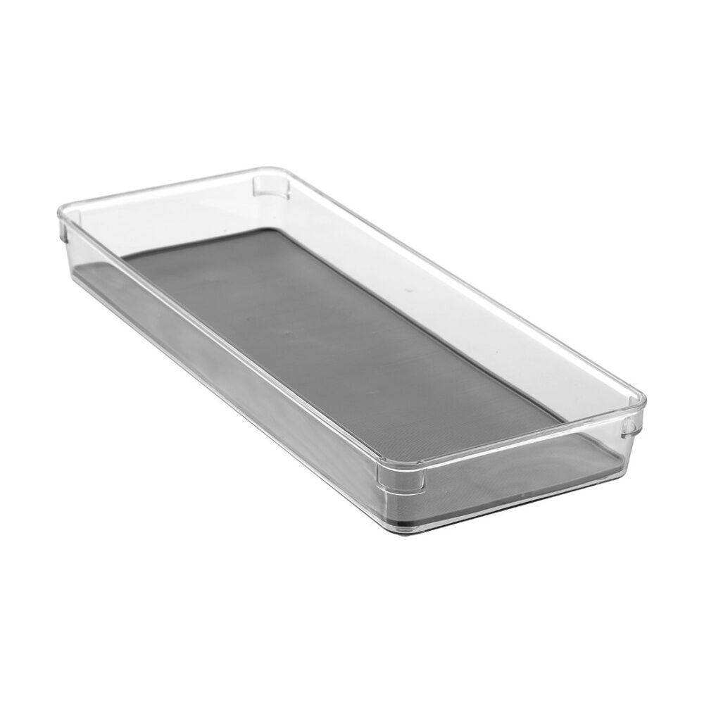 12x Boxsweden Crystal Grip Organiser Tray Modular Stackable Storage 40x16x5cm